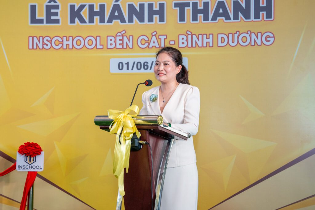 Bà Nguyễn Thị Nhật Hằng, Giám đốc Sở Giáo dục và Đào tạo tỉnh Bình Dương, phát biểu tại sự kiện